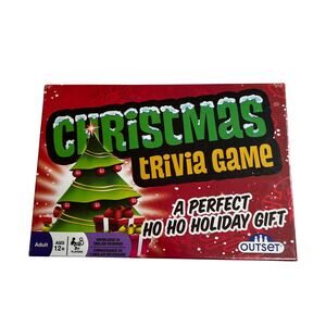 OUTSET Christmas Trivia Game Family Holiday Party Card Game Red Sealed